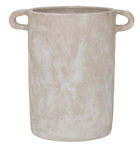 Ceramic planter with handles- natural