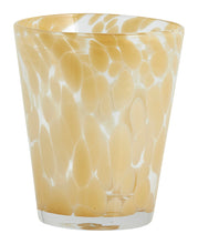 Load image into Gallery viewer, Clear and beige decorative drinking glass
