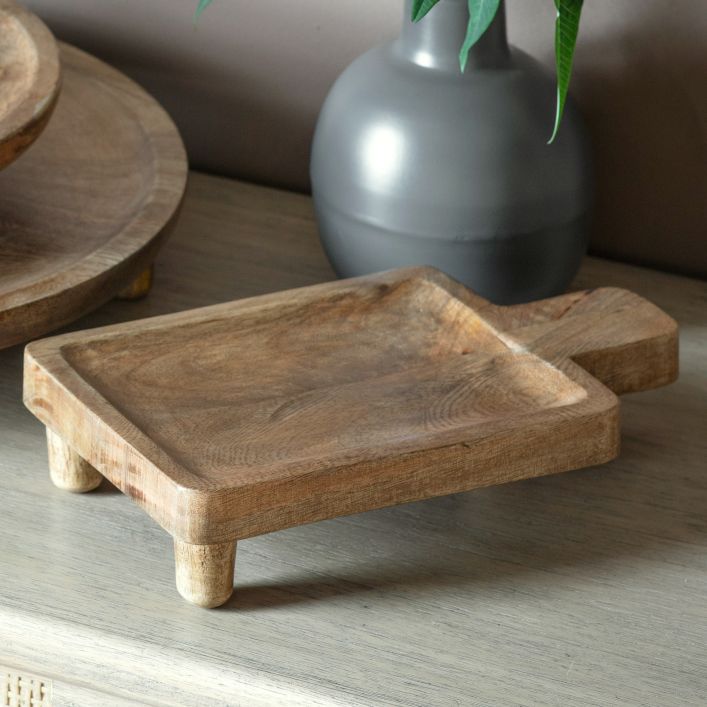 Wood serving tray with legs discount