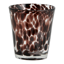 Load image into Gallery viewer, Clear and brown decorative drinking glass