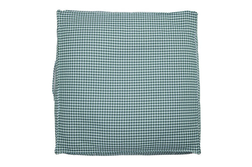 Blue&green houndstooth patterned outdoor beanbag/ floor cushion- Small, med & large