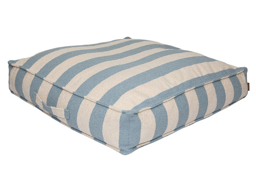 Skyblue&ecru block stripe outdoor beanbag/ floor cushion- Small, med & large