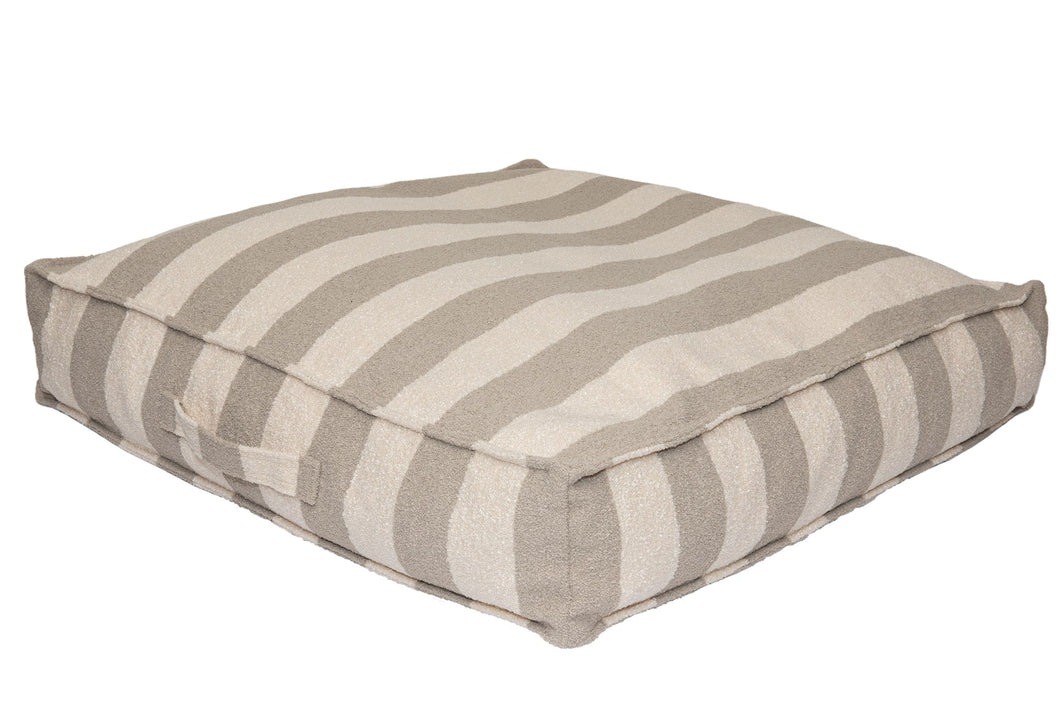 Sand&Ecru block stripe outdoor beanbag/ floor cushion - Small, med & large