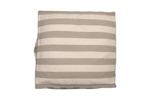 Sand&Ecru block stripe outdoor beanbag/ floor cushion - Small, med & large