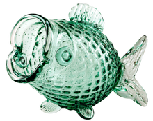 Load image into Gallery viewer, Green glass fish jar