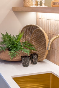 Natural weaved bamboo tray set of 2