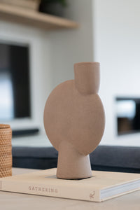 Sculptured taupe vase