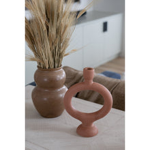 Load image into Gallery viewer, Stoneware candle holder brick red