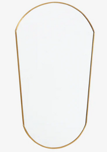 Gold oval wall mirror