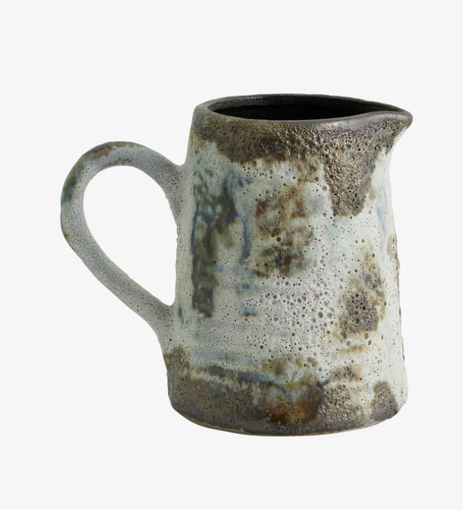 Textured green & white jug