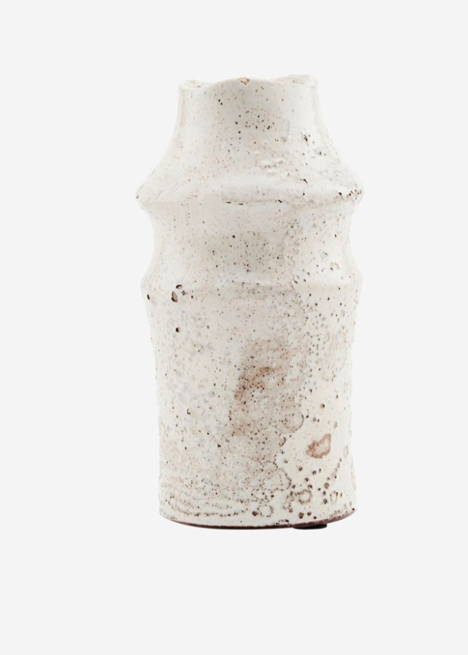Pale beige glazed earthenware vase