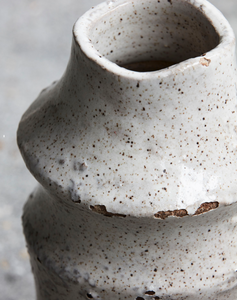 Pale beige glazed earthenware vase