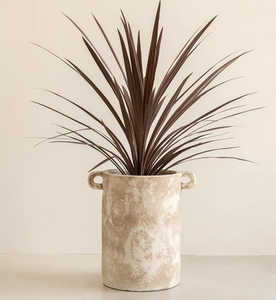 Ceramic planter with handles- natural