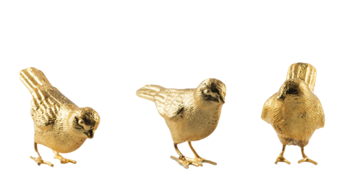 Golden sparrows set of three