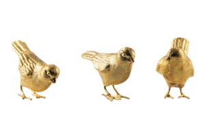 Golden sparrows set of three