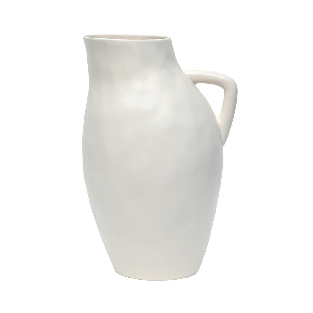 White earthenware vase large