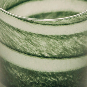 Tea light holder green swirls