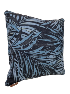 Tropical palm leaf print cushion 50 x 50