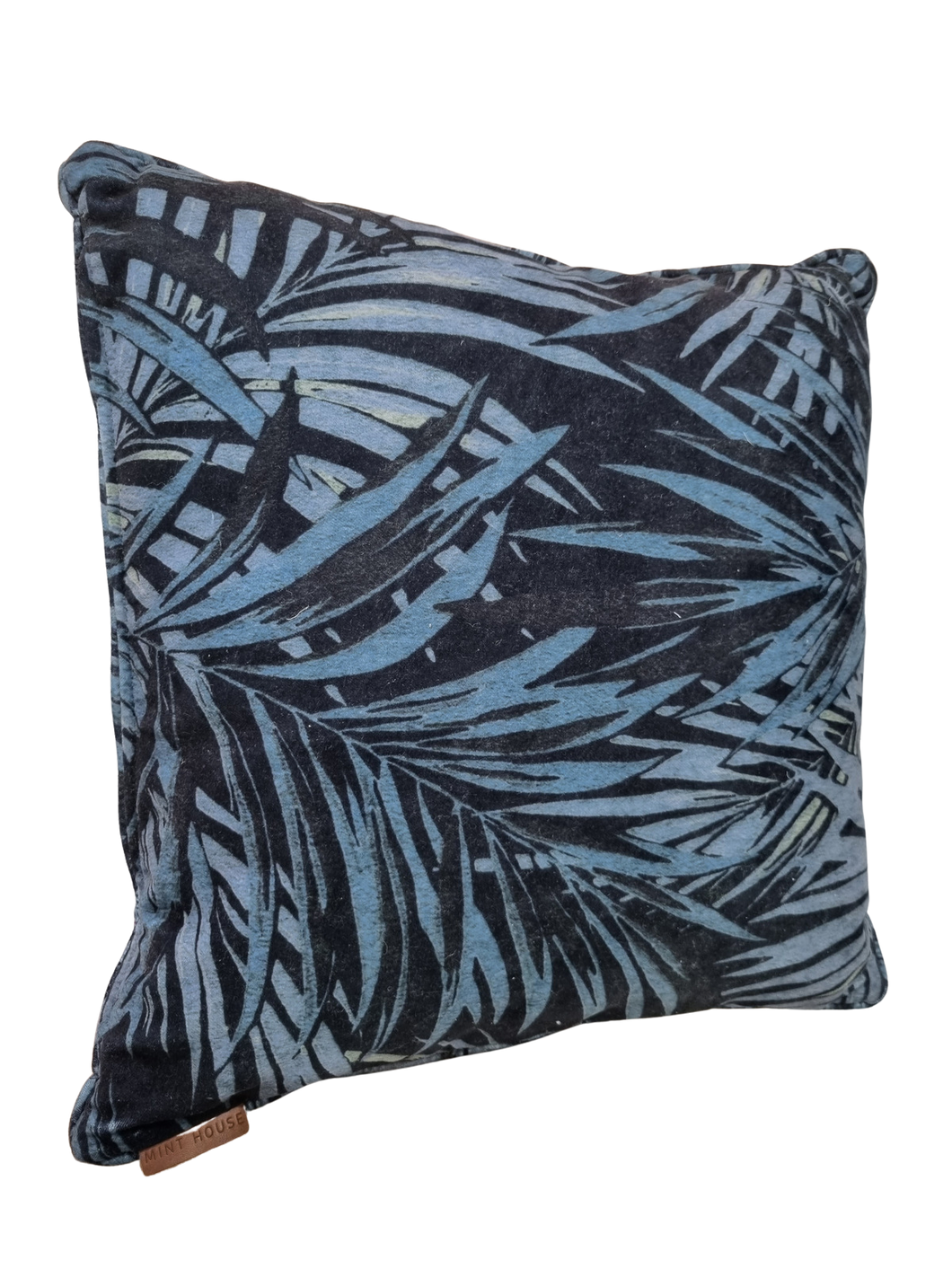 Tropical palm leaf print cushion 50 x 50