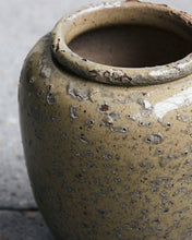 Load image into Gallery viewer, Pale green/beige glazed earthenware vase