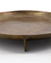 Load image into Gallery viewer, Round tray finished in antique brass
