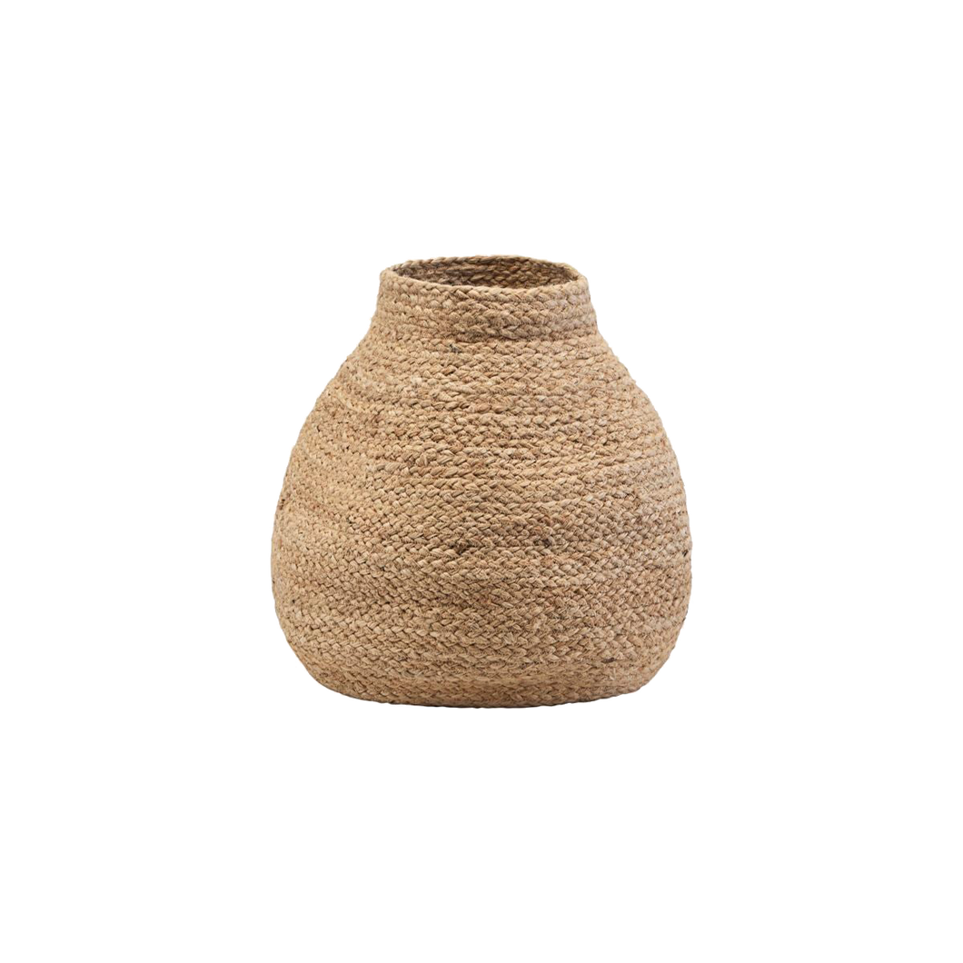 Natural jute bell shaped medium basket