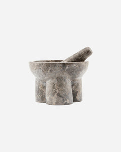 Mortar w. pestle, kulti, grey/brown