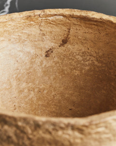 Natural beige handmade & textured papermache bowl