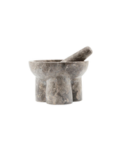 Load image into Gallery viewer, Mortar w. pestle, kulti, grey/brown