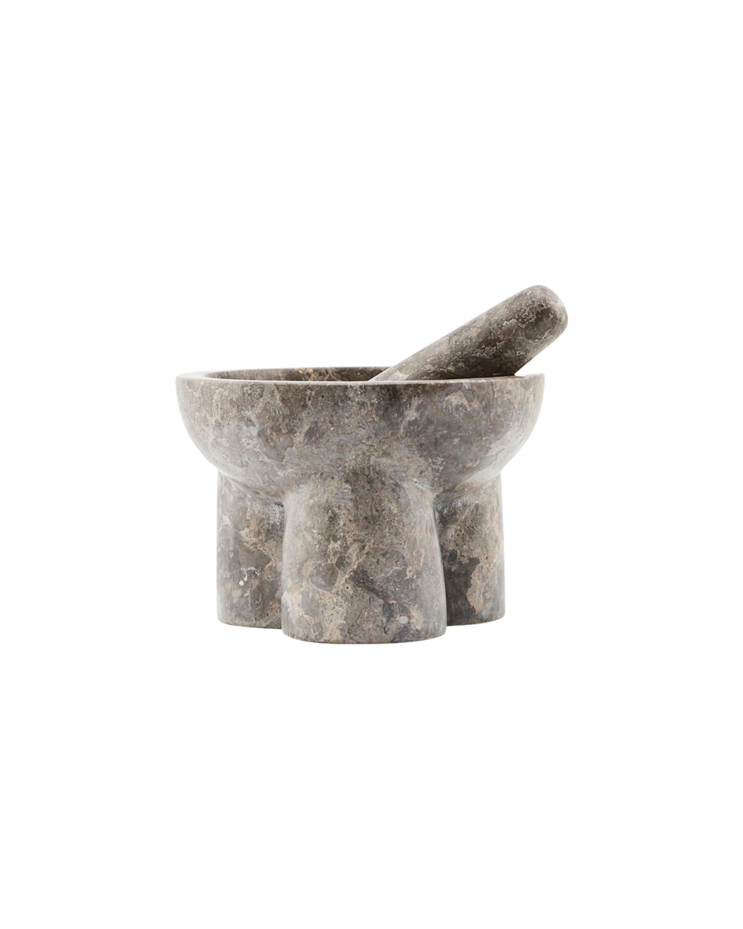 Mortar w. pestle, kulti, grey/brown