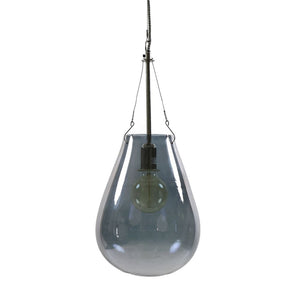 Blue grey hanging glass pendant light 53x25