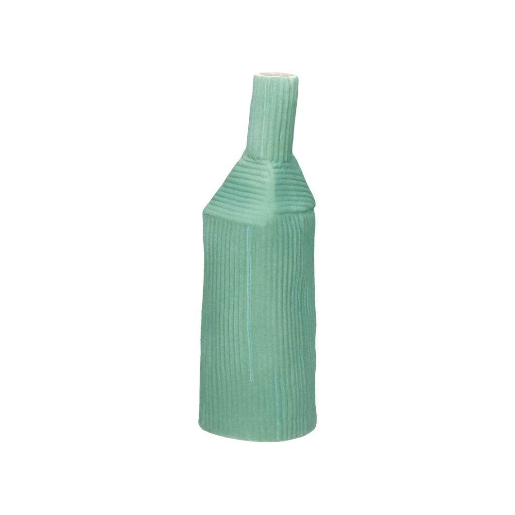 Aqua Green earthenware vase 30x10