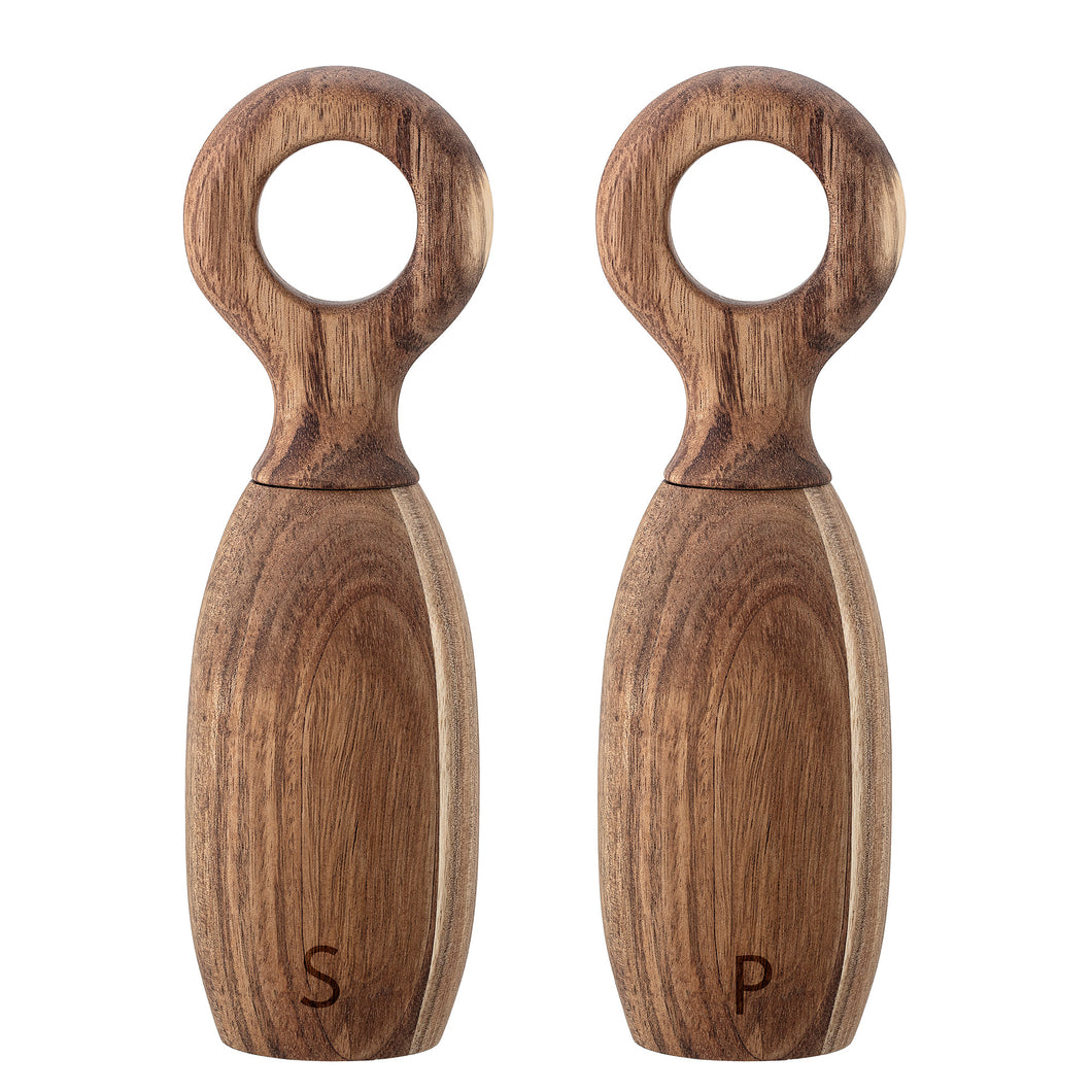 Acacia wood salt and pepper mill set