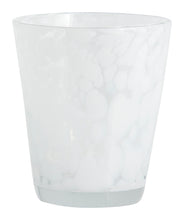 Load image into Gallery viewer, Clear and white decorative drinking glass
