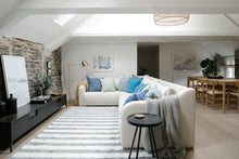 Load image into Gallery viewer, Blue cotton cushion cover 50x50