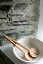 Load image into Gallery viewer, White wash drum bowl wooden 30x10x30