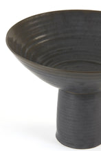 Load image into Gallery viewer, Black ceramic dish on base