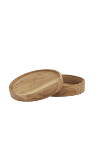 Acacia wood storage pot small