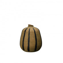 Load image into Gallery viewer, BROWN STRIPED CERAMIC VASE 18X16