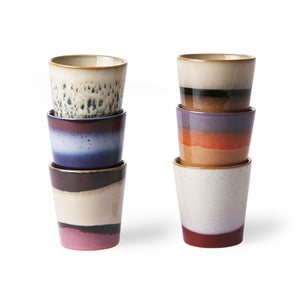70's ceramics coffee mugs set of 6