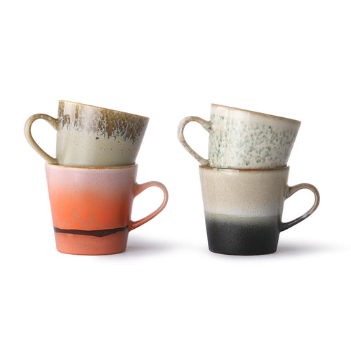 70's ceramics americano mugs set of 4