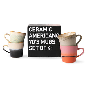 70's ceramics americano mugs set of 4