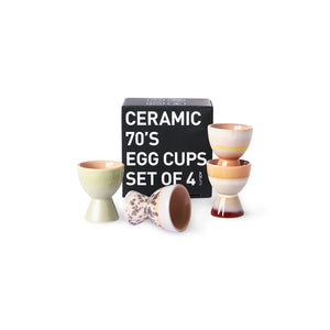 70's ceramics egg cups set of 4