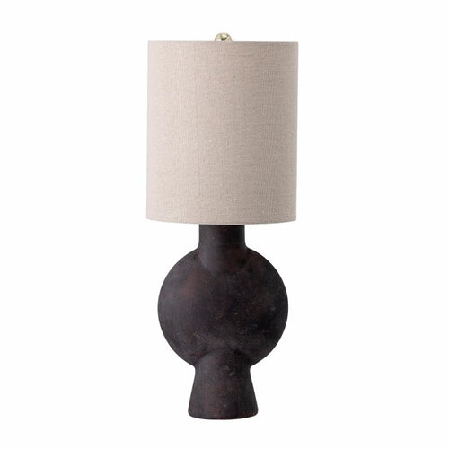 Sergio deep terracotta brown and beige table lamp