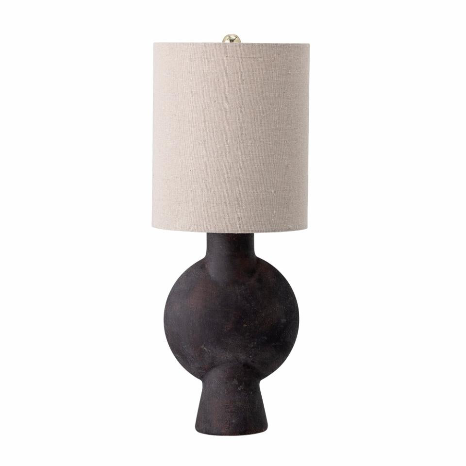 Sergio deep terracotta brown and beige table lamp