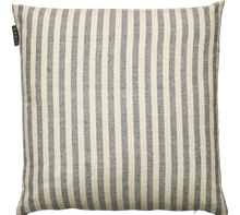Load image into Gallery viewer, Cream and charcoal striped cushion cover 50 x 50 cm