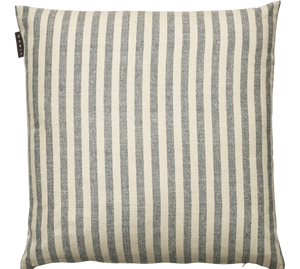 Cream and charcoal striped cushion cover 50 x 50 cm