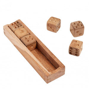 Teak 'jade' wooden dice set
