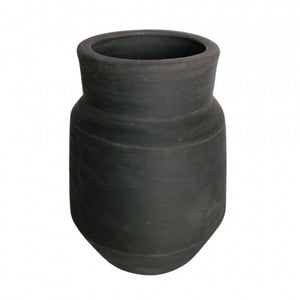 Black terracotta vase