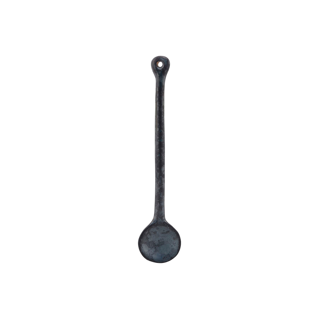 Black stoneware spoon